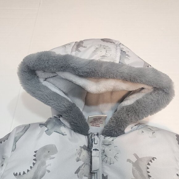 First Wish baby snowsuit bunting sz 3-6 months Hooded Dinosaur print - Picture 4 of 12